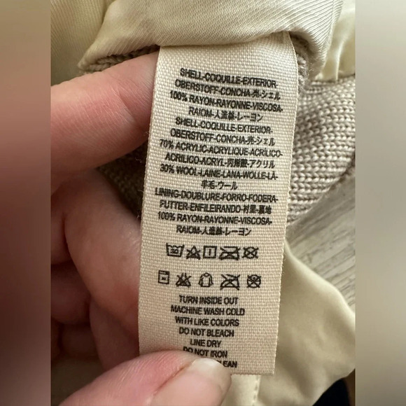 Free People Cool & Clean Vegan Leather Moto Jacket Cream Size 6 Wool Blend - Picture 10 of 11